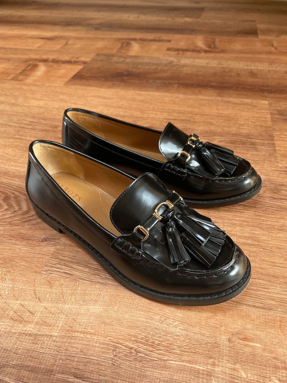 Talbots‎ Womens Laura Tassel Loafers Leather Size 6.5 Black Preppy Penny